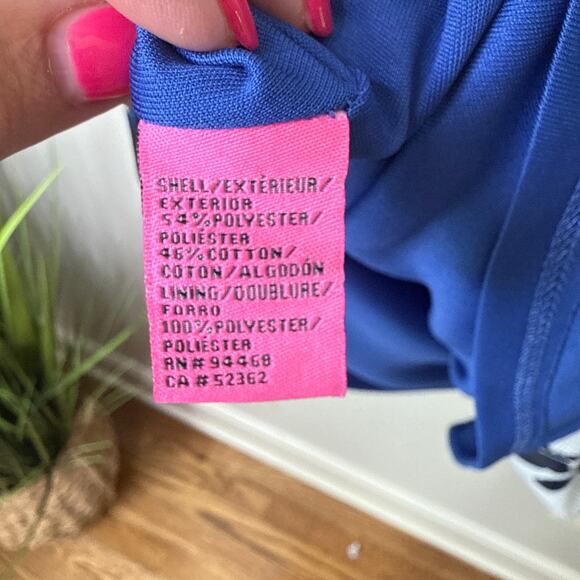 Betsey Johnson Floral Jacquard Dress Size 8 White Blue‎ Metallic Flower Print - Picture 8 of 9